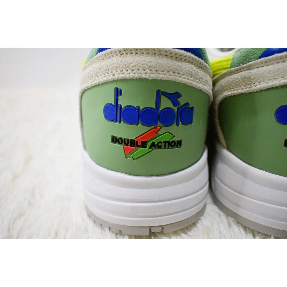 Diadora N92 Italian Vintage Running Sneakers White Yellow Green Blue Men’s 13
